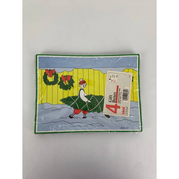 Vintage Ideal Box Co. Gift Boxes Set Of 4 Wrapping Christmas Small New Sealed - Picture 1 of 7